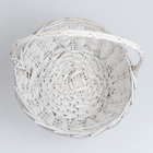 Набор корзин из 3 шт, D37xH16/44 см, D30xH14/38 см, D25xH12/33 см, белый, ива - фото 24992298