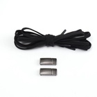 Шнурки для обуви, пара, с плоским сечением и фиксатором на магнитах, 100 см, чёрные - Фото 4