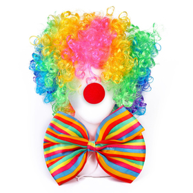 Карнавальный набор «Клоун», полосатый галстук-бабочка, парик, нос