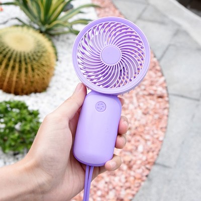 Портативный ручной мини вентилятор YM88151, 250 мАч, 1 режим, кабель для зарядки, фиолетовый