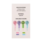 Портативный ручной мини вентилятор YM88151, 250 мАч, 1 режим, кабель для зарядки, фиолетовый - Фото 10