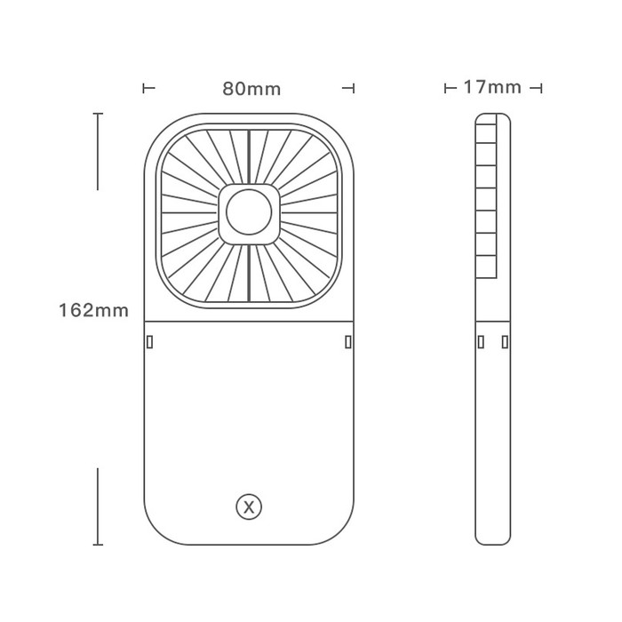 Портативный вентилятор F30, функция Power bank 3000 мАч, 3 режима, USB, складной, синий - фото 51627383