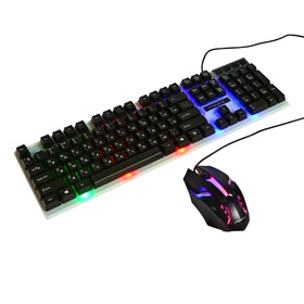 Комплект Клавиатура и Мышь Maimi S4, игровой, проводной, мембранный, 1200 dpi, чёрный