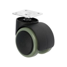 Колесо мебельное, d=50 мм, на площадке, c мягким ходом, без тормоза, 4 шт