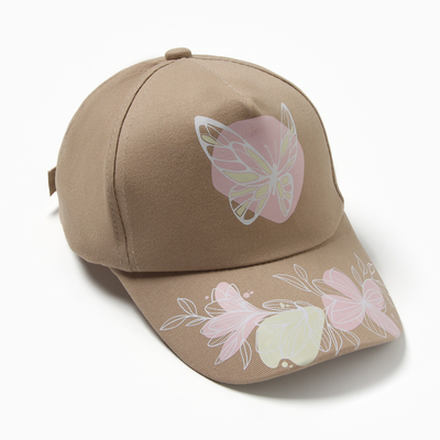 Бейсболка для девочки, бежевая, размер 54