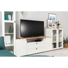 Тумба под ТВ Остин 16.47, 1600х419х608, Белый мдф/Дуб золотой - Фото 1