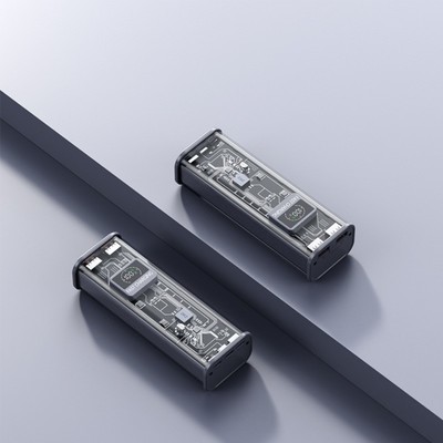 Внешний портативный аккумулятор CRR-29, 20000 мАч, 2USB, 3 А, с дисплеем, быстрая зарядка, серый