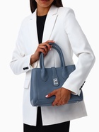 Сумка женская тоут TEXTURA на молнии, 31×11×21 см, синяя - Фото 14