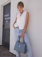 Сумка женская тоут TEXTURA на молнии, 31×11×21 см, синяя - Фото 15