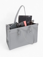 Сумка женская тоут TEXTURA на молнии, с кошельком, 30×10×24 см, серый - Фото 11