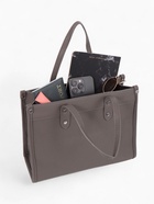 Сумка женская тоут TEXTURA на молнии, с кошельком, 30×10×24 см, тёмно-серый - Фото 12