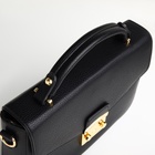 Сумка женская мессенджер TEXTURA на клапане, 23×6×17 см, чёрная - Фото 11