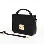 Сумка женская мессенджер TEXTURA на клапане, 23×6×17 см, чёрная - Фото 6