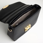 Сумка женская мессенджер TEXTURA на клапане, 23×6×17 см, чёрная - Фото 4