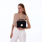 Сумка женская мессенджер TEXTURA на клапане, 23×6×17 см, чёрная - Фото 2