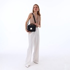 Сумка женская мессенджер TEXTURA на клапане, 23×6×17 см, чёрная - Фото 3