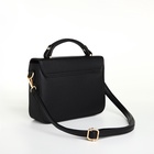Сумка женская мессенджер TEXTURA на клапане, 23×6×17 см, чёрная - Фото 13