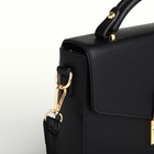 Сумка женская мессенджер TEXTURA на клапане, 23×6×17 см, чёрная - Фото 7