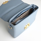 Сумка женская мессенджер TEXTURA на клапане, 23×6×17 см, голубая - Фото 5