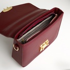 Сумка женская на клапане TEXTURA, маленький размер, цвет бордовый - Фото 4