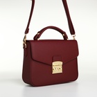Сумка женская на клапане TEXTURA, маленький размер, цвет бордовый - Фото 13