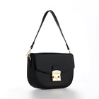 Сумка женская мессенджер TEXTURA на клапане, 23×6×15 см, чёрная - Фото 11