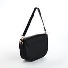 Сумка женская мессенджер TEXTURA на клапане, 23×6×15 см, чёрная - Фото 10