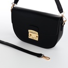 Сумка женская мессенджер TEXTURA на клапане, 23×6×15 см, чёрная - Фото 8