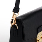 Сумка женская мессенджер TEXTURA на клапане, 23×6×15 см, чёрная - Фото 8