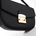 Сумка женская мессенджер TEXTURA на клапане, 23×6×15 см, чёрная - Фото 9