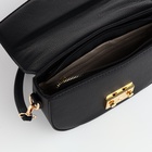 Сумка женская мессенджер TEXTURA на клапане, 23×6×15 см, чёрная - Фото 6