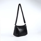 Сумка женская, кросс-боди, средний размер, на молнии, 20×8.5×15 см, чёрная - Фото 3