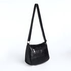 Сумка женская, кросс-боди, средний размер, на молнии, 20×8.5×15 см, чёрная - Фото 4