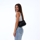 Сумка женская, кросс-боди, средний размер, на молнии, 20×8.5×15 см, чёрная - Фото 6