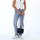 Сумка женская кросс-боди на молнии, 20×8.5×15 см, серая - Фото 7