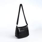 Сумка женская кросс-боди на молнии, 20×8.5×15 см, однотонная, чёрная - Фото 4