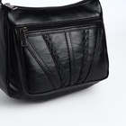 Сумка женская кросс-боди на молнии, 20×8.5×15 см, однотонная, чёрная - Фото 5