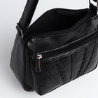 Сумка женская кросс-боди на молнии, 20×8.5×15 см, однотонная, чёрная - Фото 6