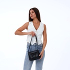 Сумка женская кросс-боди на молнии, 20×8.5×15 см, однотонная, чёрная - Фото 7