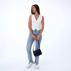 Сумка женская кросс-боди на молнии, 20×8.5×15 см, однотонная, чёрная - Фото 8