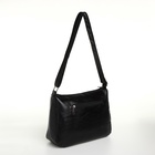 Сумка кросс-боди женская, большого размера, на молнии, 28×10×20 см, чёрная - Фото 4