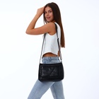 Сумка кросс-боди женская, большого размера, на молнии, 28×10×20 см, чёрная - Фото 2