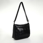 Сумка женская кросс-боди на молнии, 28×10×20 см, чёрная - Фото 5