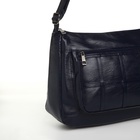 Сумка женская кросс-боди на молнии, 28×10×20 см, однотонная, тёмно-синяя - Фото 7