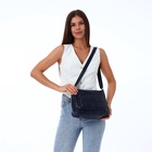 Сумка женская кросс-боди на молнии, 28×10×20 см, однотонная, тёмно-синяя - Фото 2