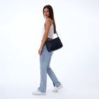 Сумка женская кросс-боди на молнии, 28×10×20 см, однотонная, тёмно-синяя - Фото 8