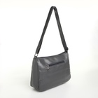 Сумка женская кросс-боди на молнии, 20×8.5×15 см, однотонная, серая - Фото 4