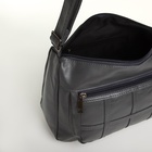 Сумка женская кросс-боди на молнии, 20×8.5×15 см, однотонная, серая - Фото 7