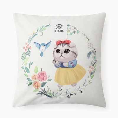 Чехол на подушку «Этель» Kitty princess, 40×40 см, велюр