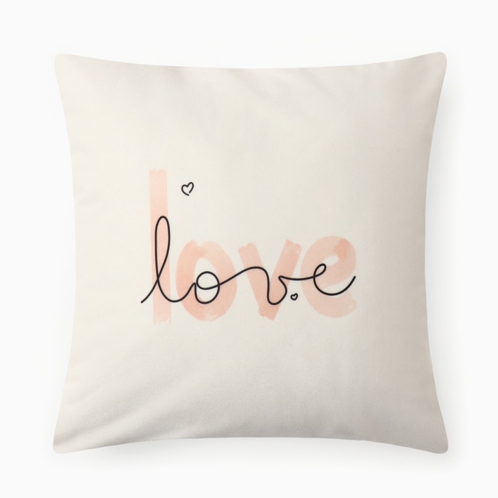 Чехол на подушку «Этель. Любовь», 40×40 см, велюр - Фото 1